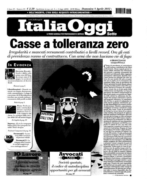 Italia oggi : quotidiano di economia finanza e politica